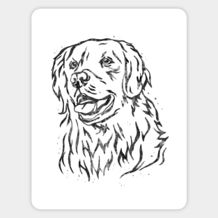 Golden Retriever black and white Sticker